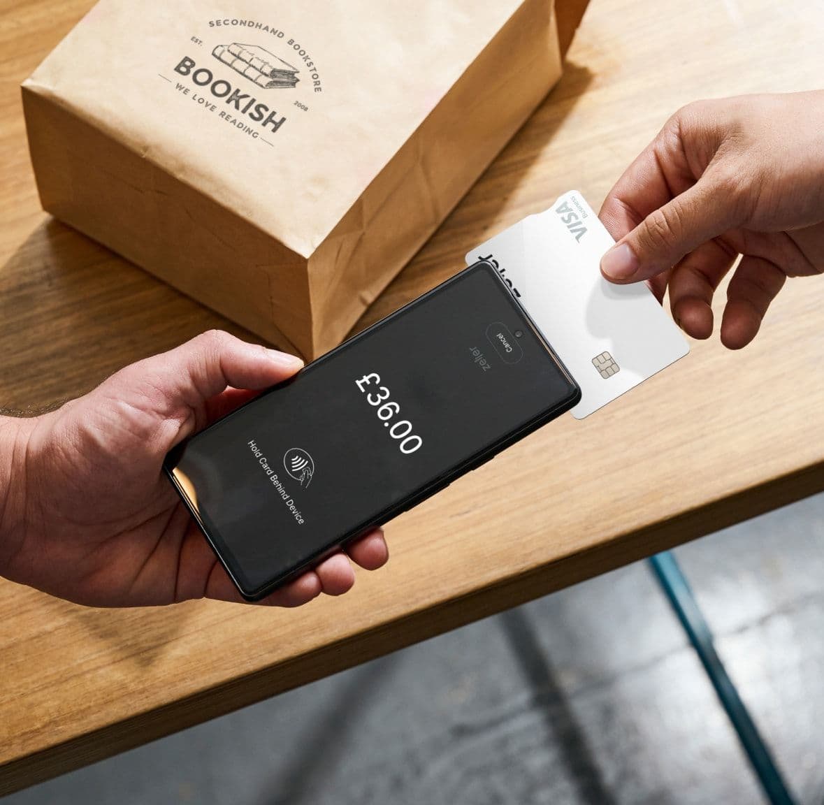 Zeller - Tap to Pay with Zeller App in bookshop