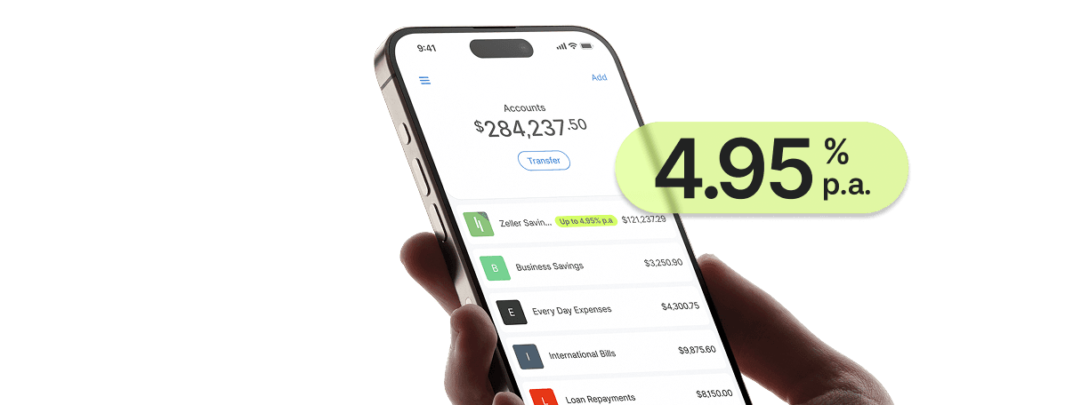 Zeller Savings Account 4.95% Web banner
