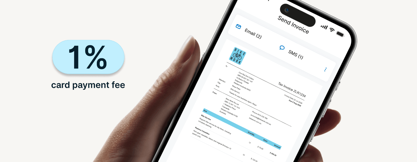 Invoices and Xero Invoices - Pay 1% on transaction fees Campaign