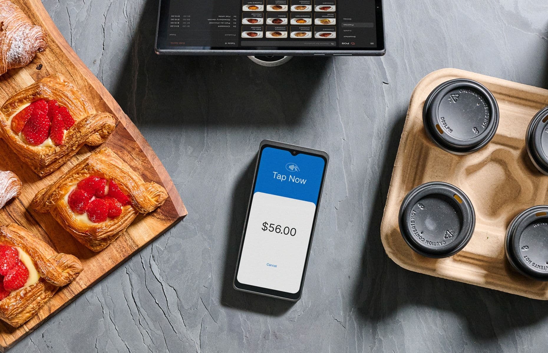 Zeller - Terminal 2, in graphite, integrated with POS