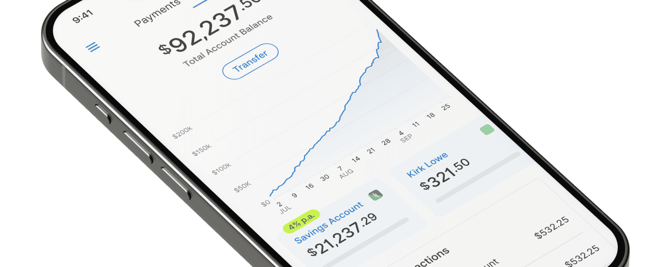 Zeller Savings Account on iPhone