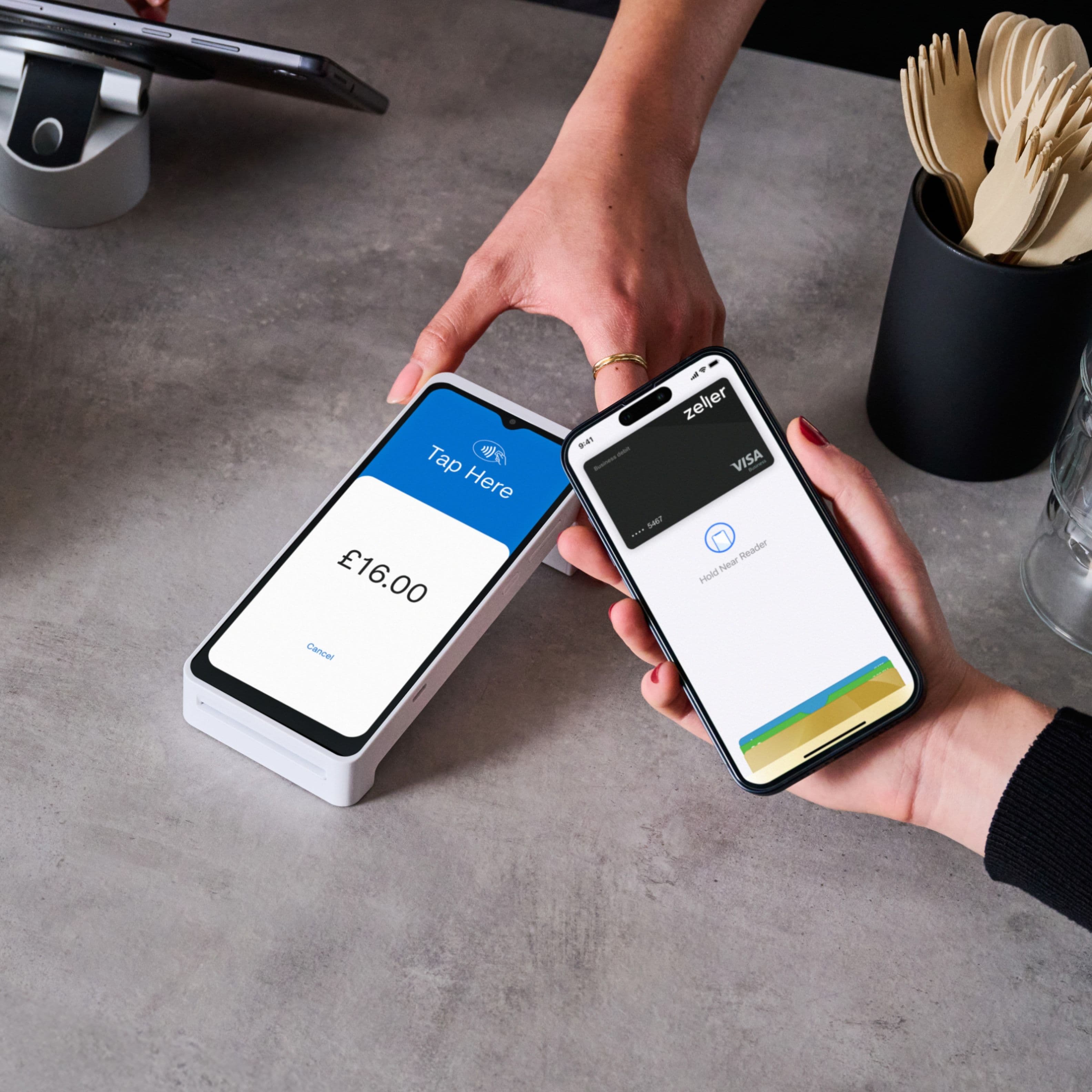 Zeller - Debit Card transaction in cafe