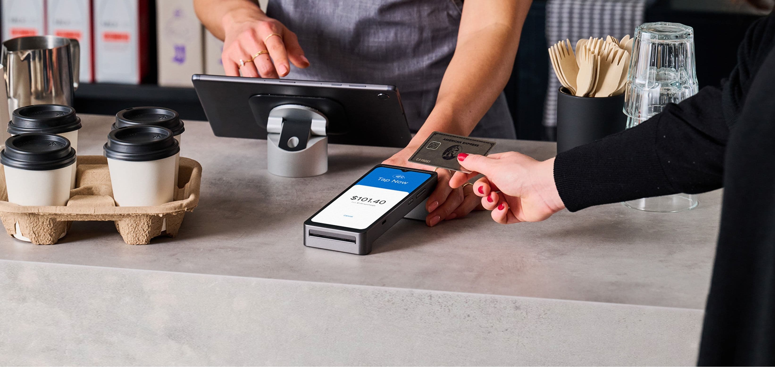 Zeller Terminal 2 in a cafe