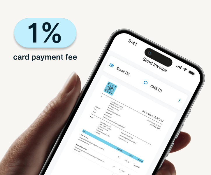 Invoices and Xero Invoices - Pay 1% on transaction fees Campaign
