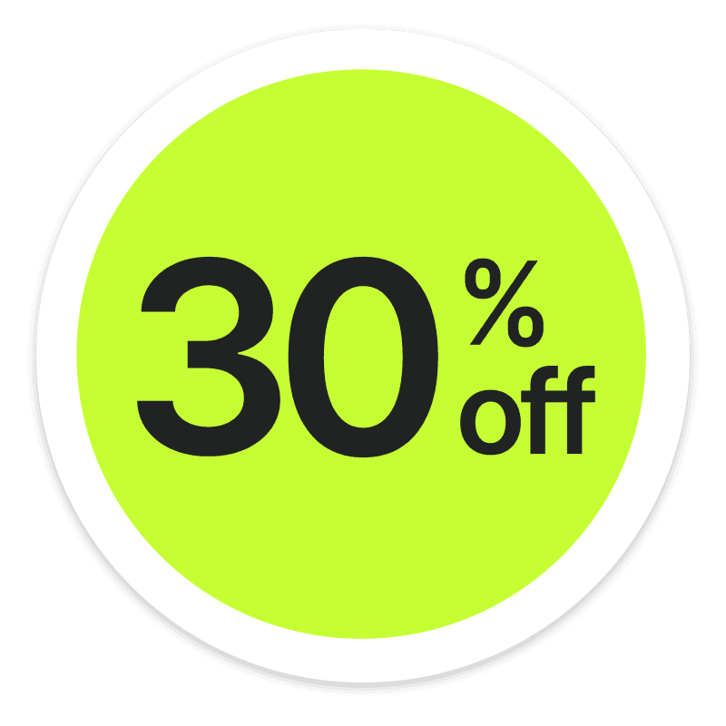 30% off sticker