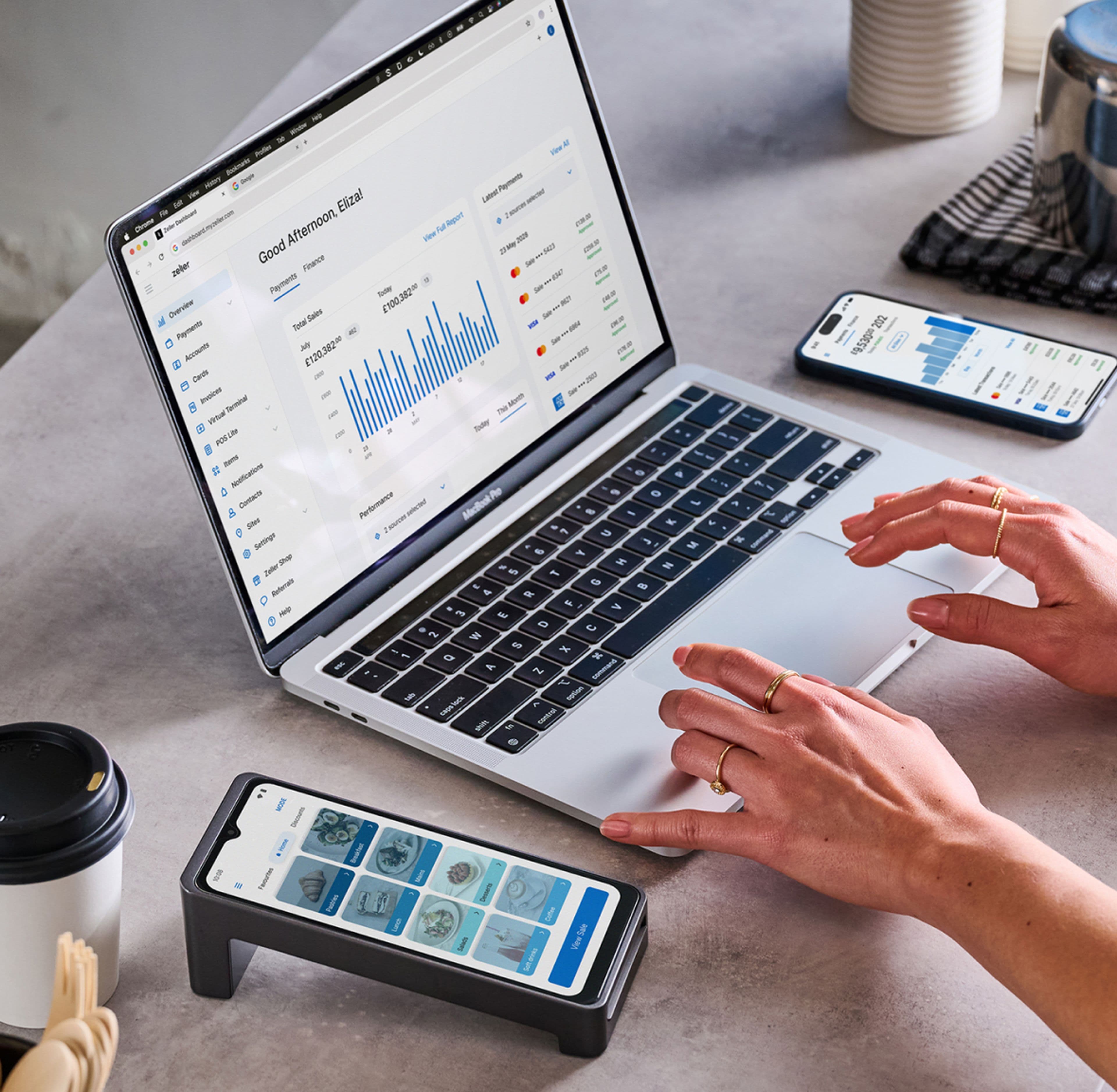 Zeller - product ecosystem, laptop, terminal and phone