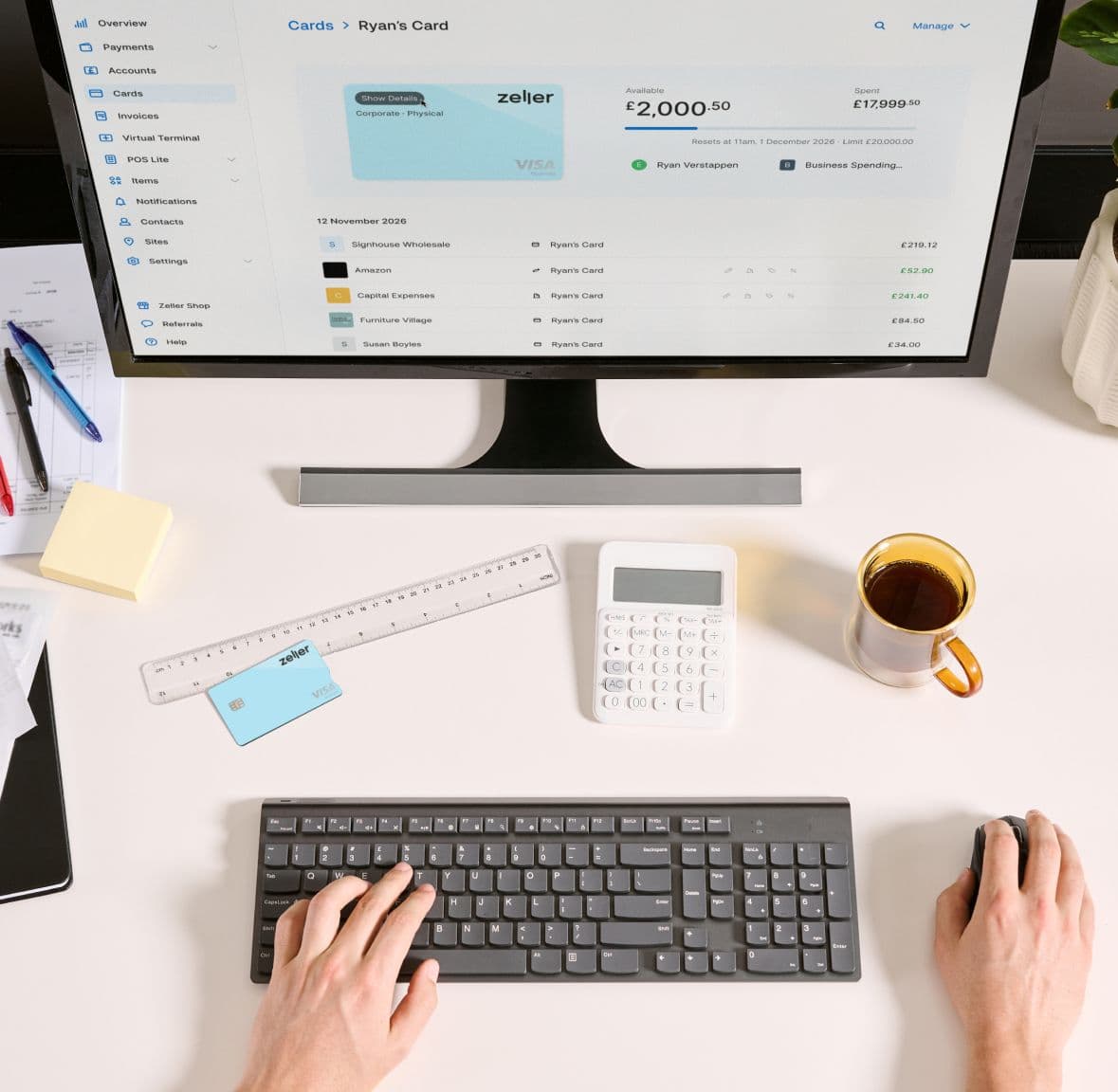 Zeller Expense Card on Dashboard