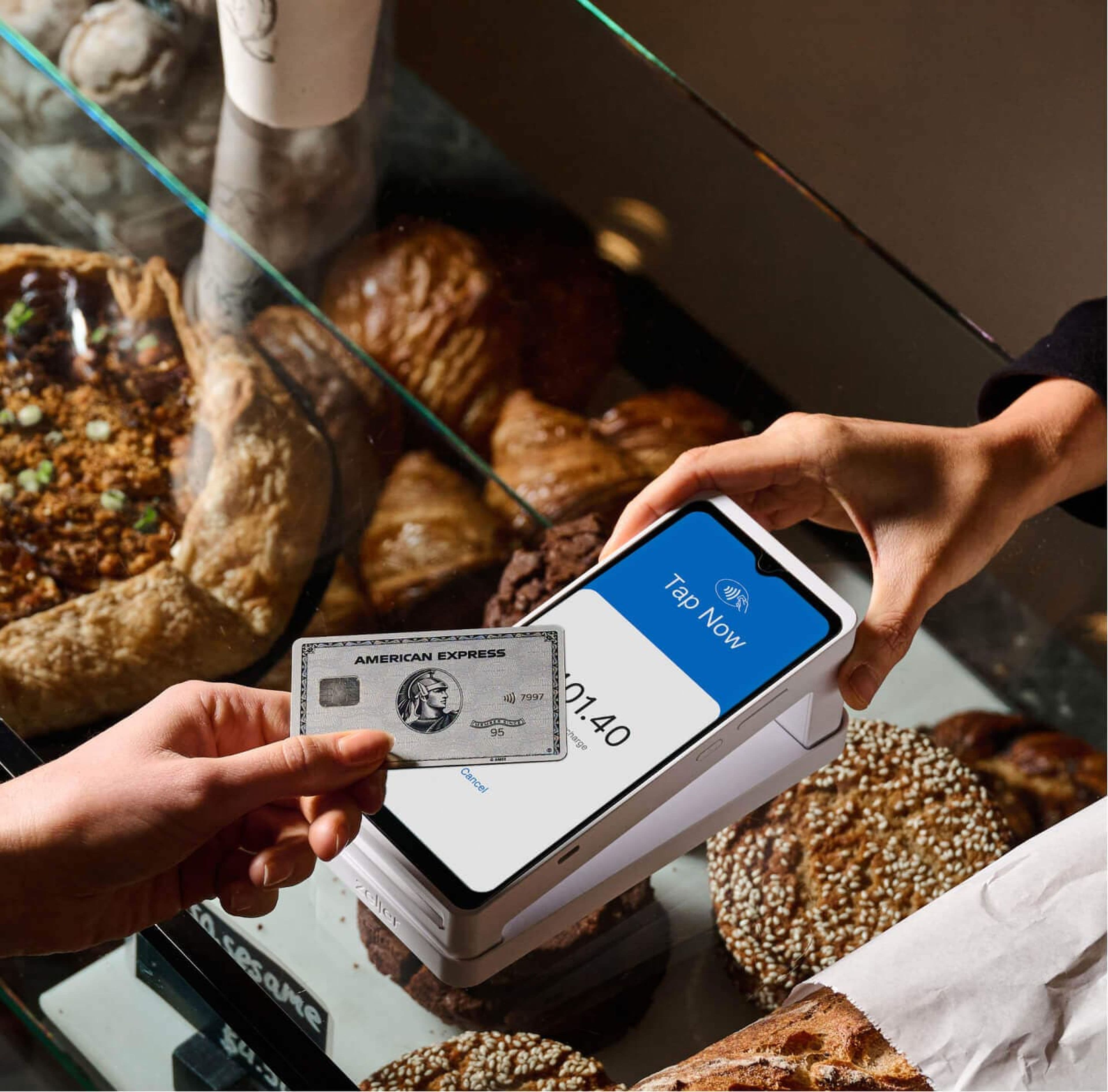 Zeller - Amex tap on Terminal 2 in White, bakery