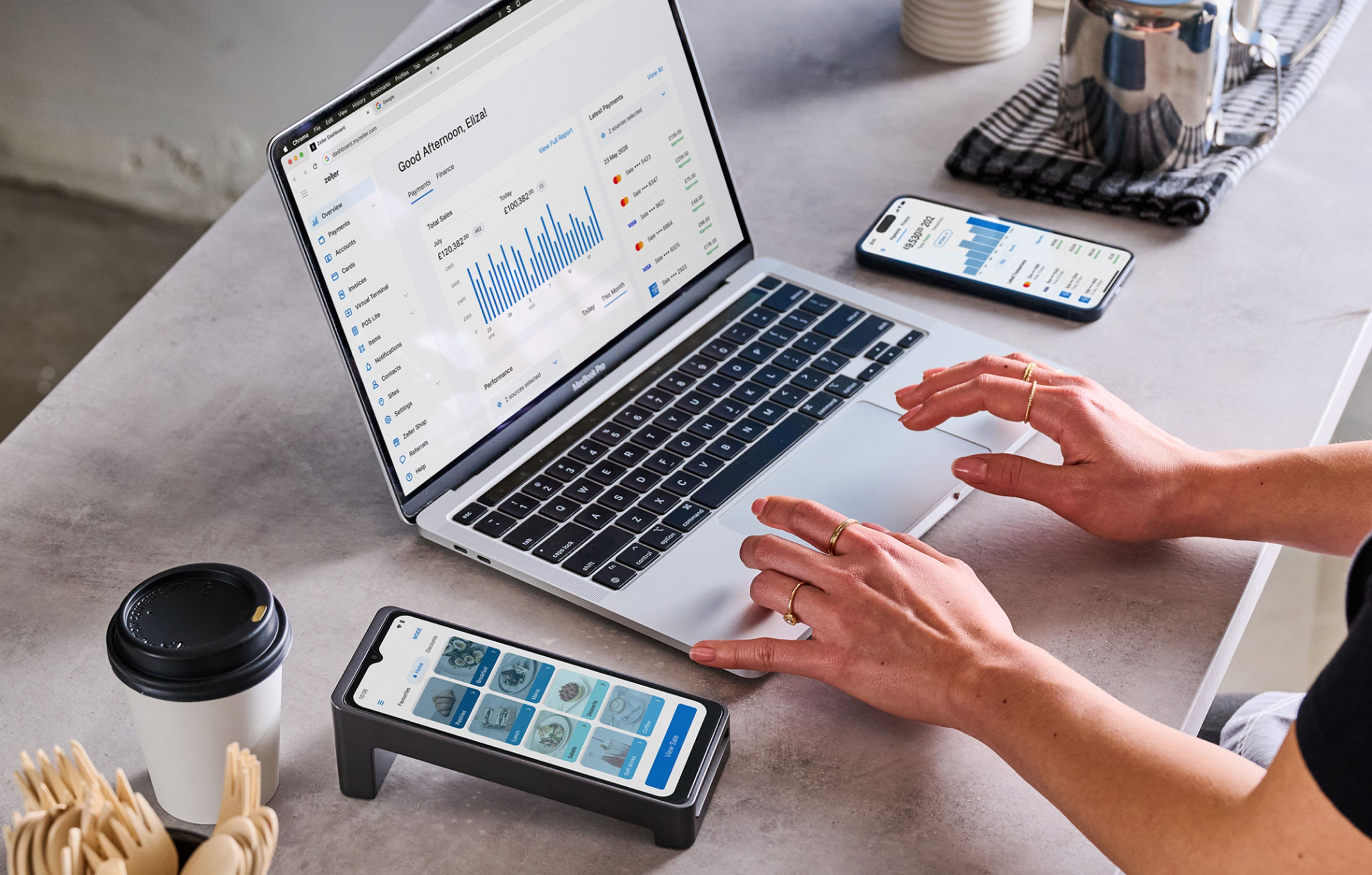Zeller - product ecosystem, laptop, terminal and phone