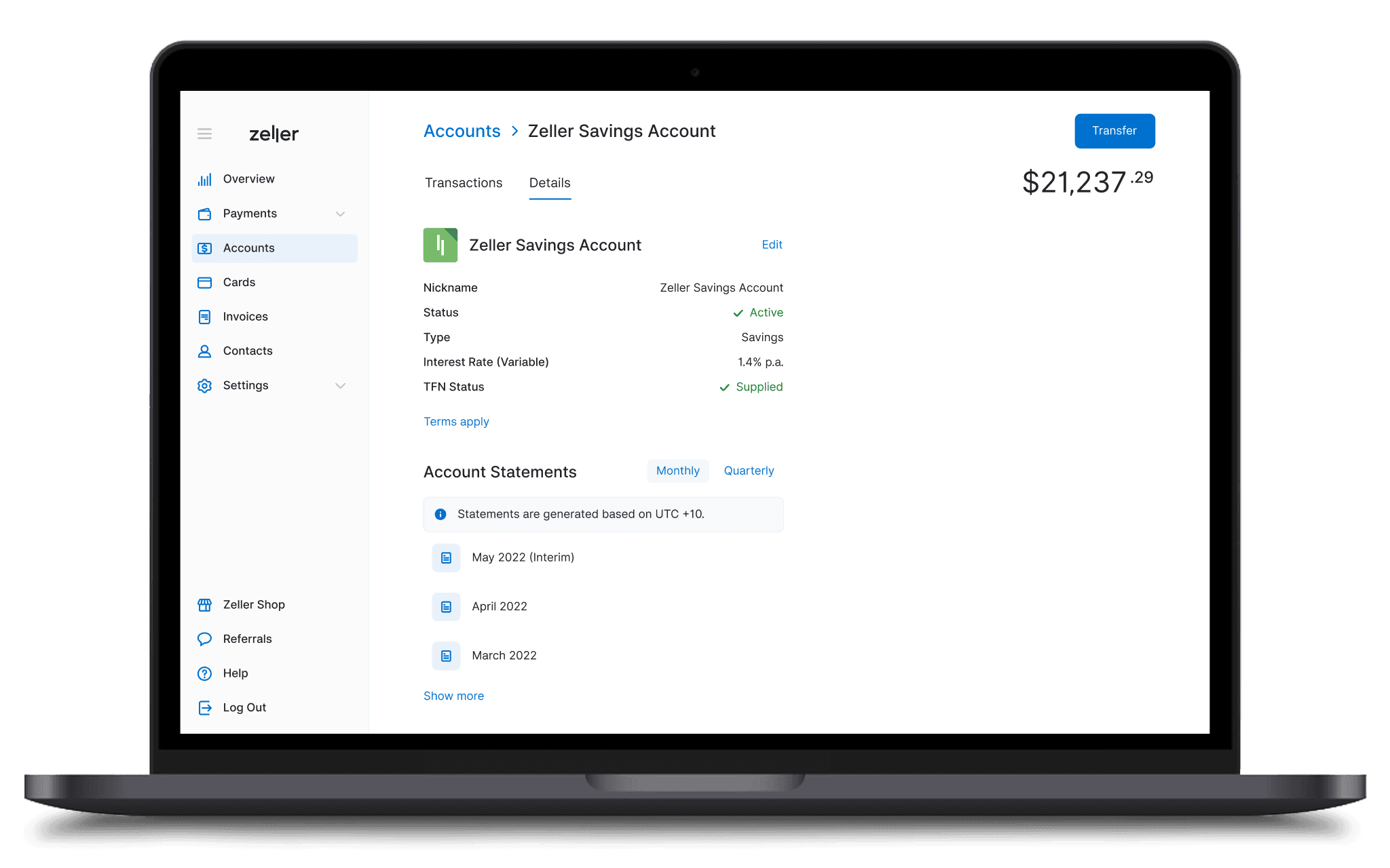 Zeller - Savings Account - Interest
