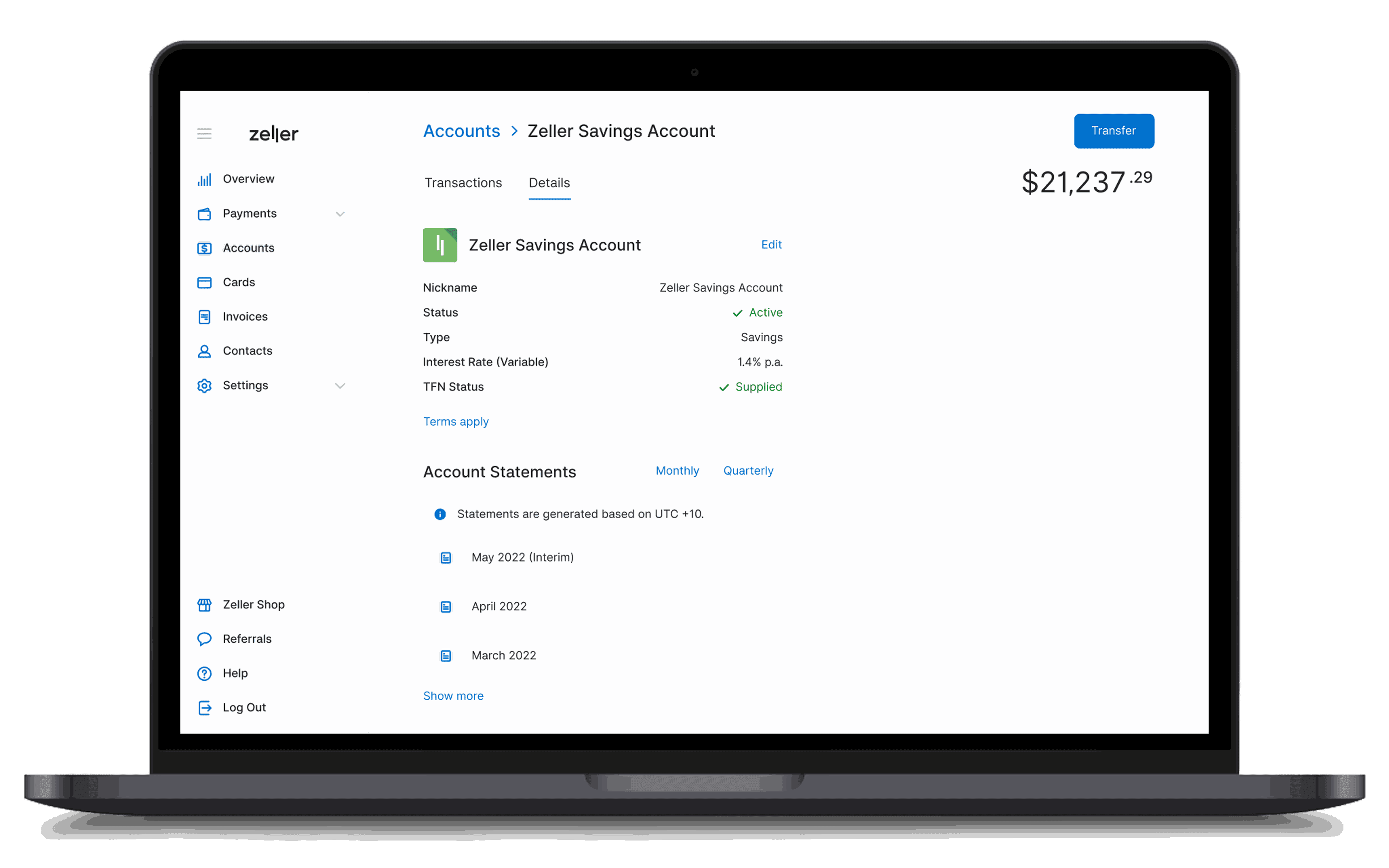 Zeller - Savings Account - Interest