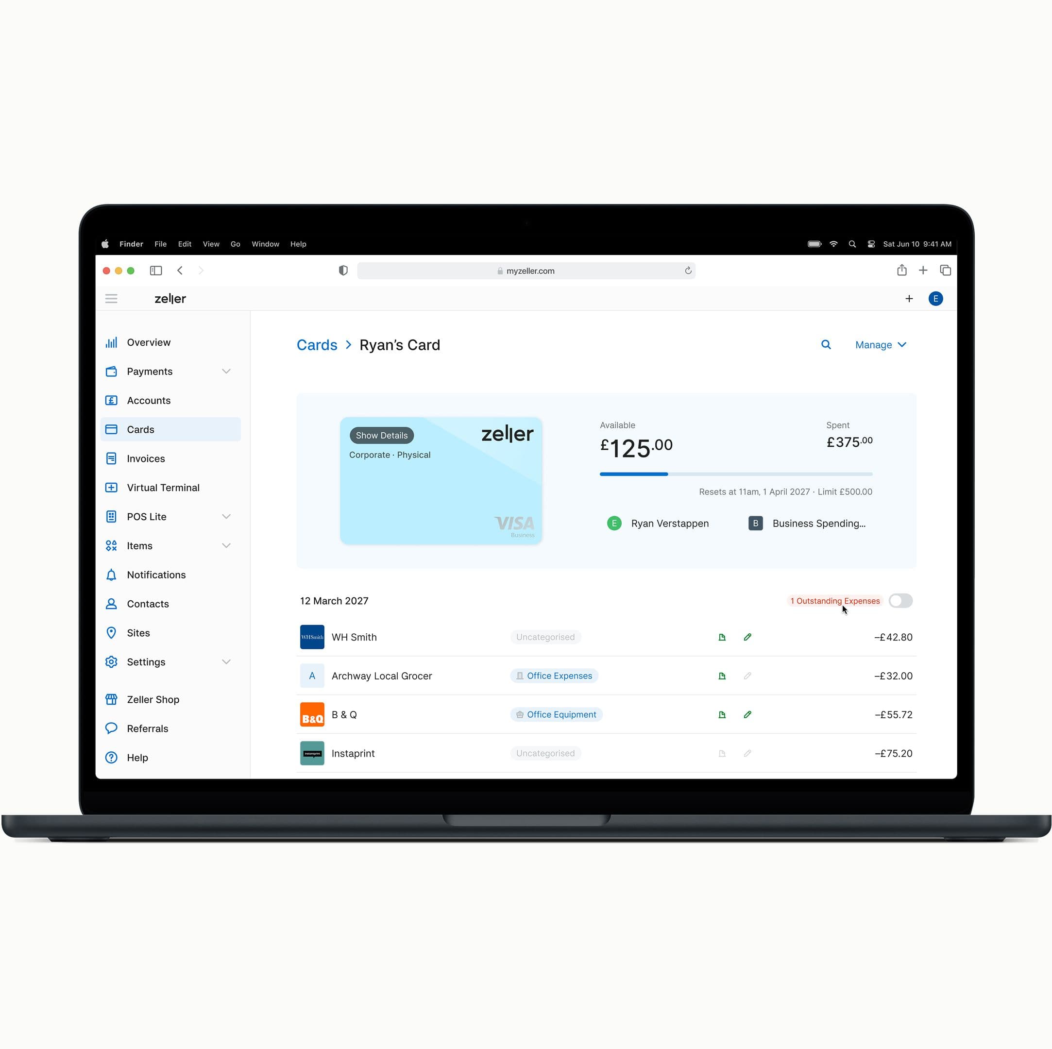 Track outstanding expenses