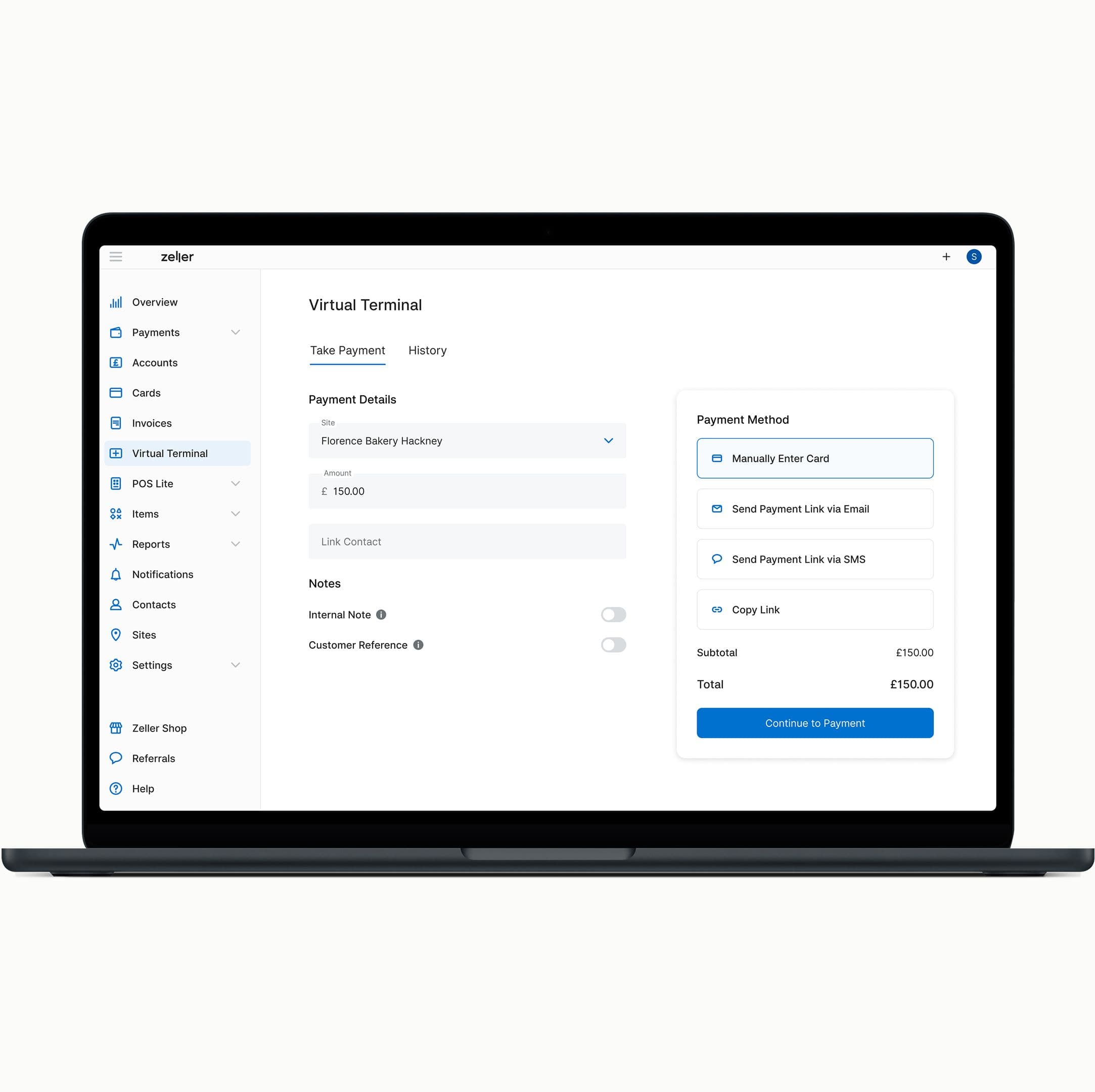 Virtual Terminal - Add an amount - UK