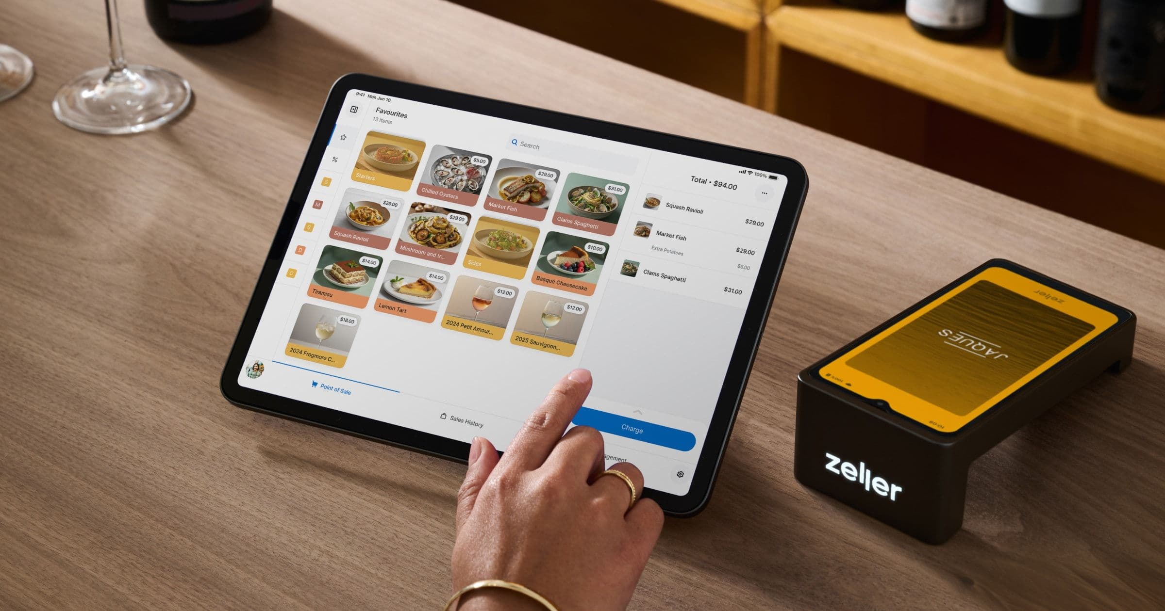 Zeller POS in wine bar