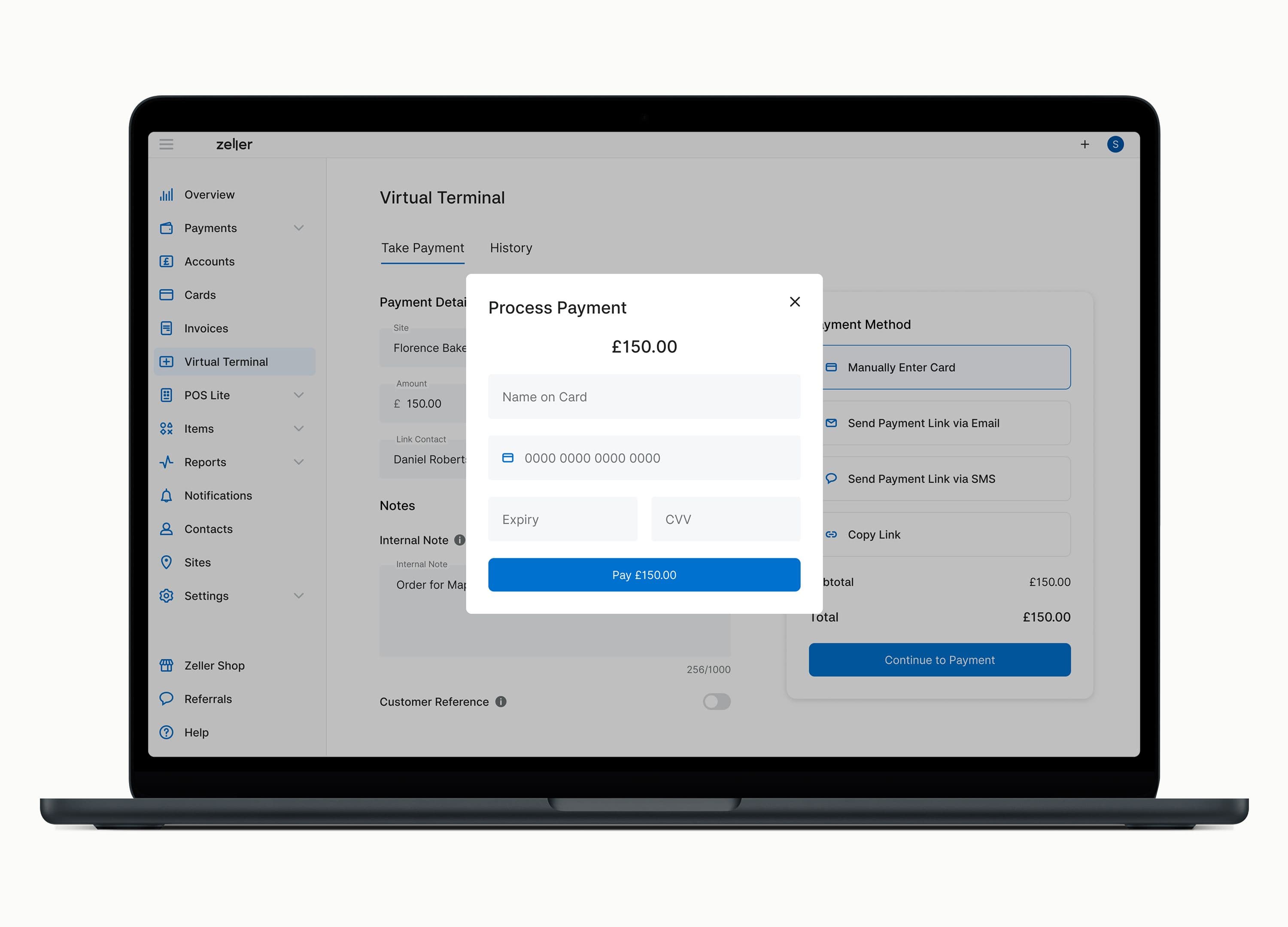 Virtual Terminal - Process Card Payment - UK