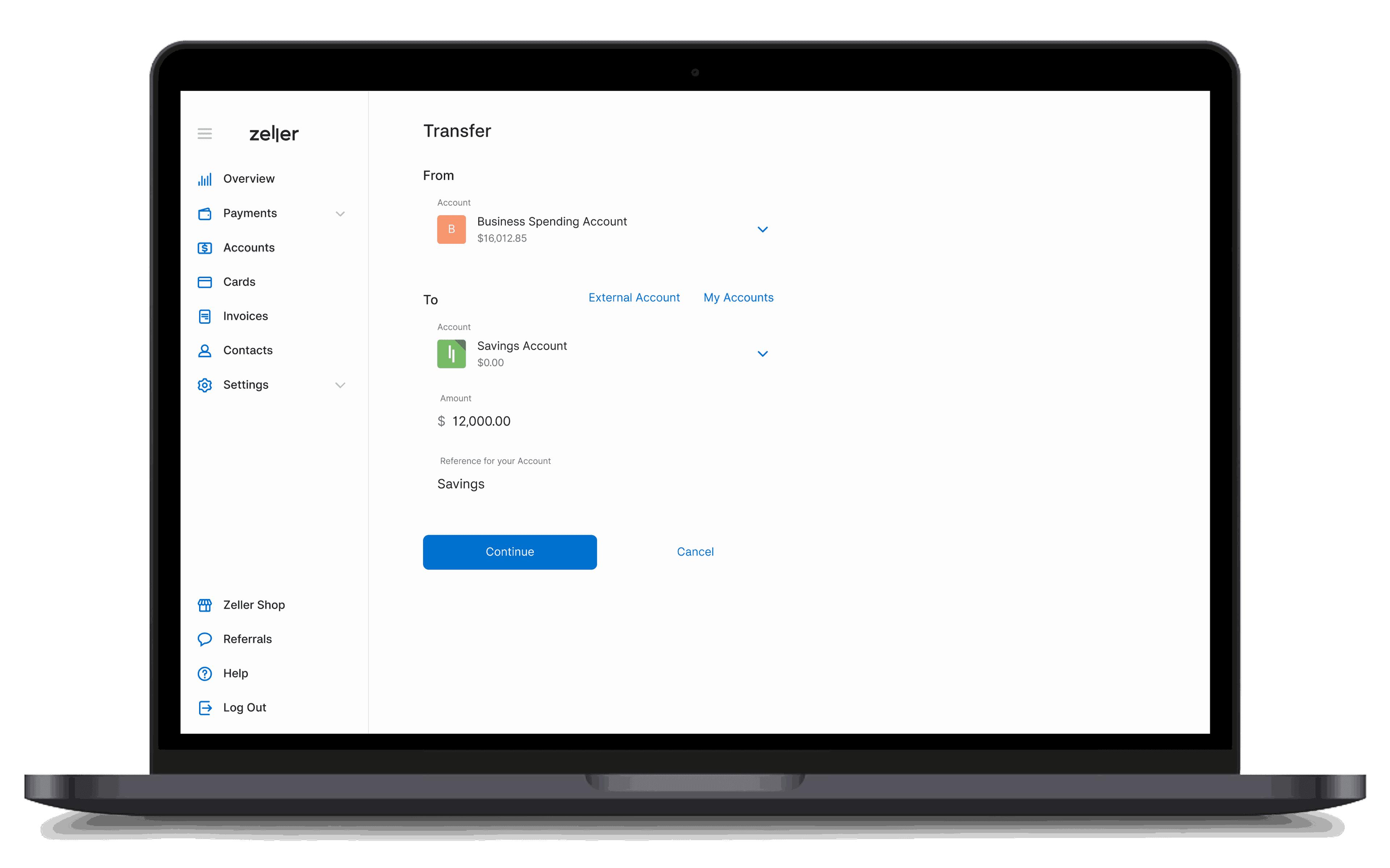 Zeller - Savings Account - Transfer