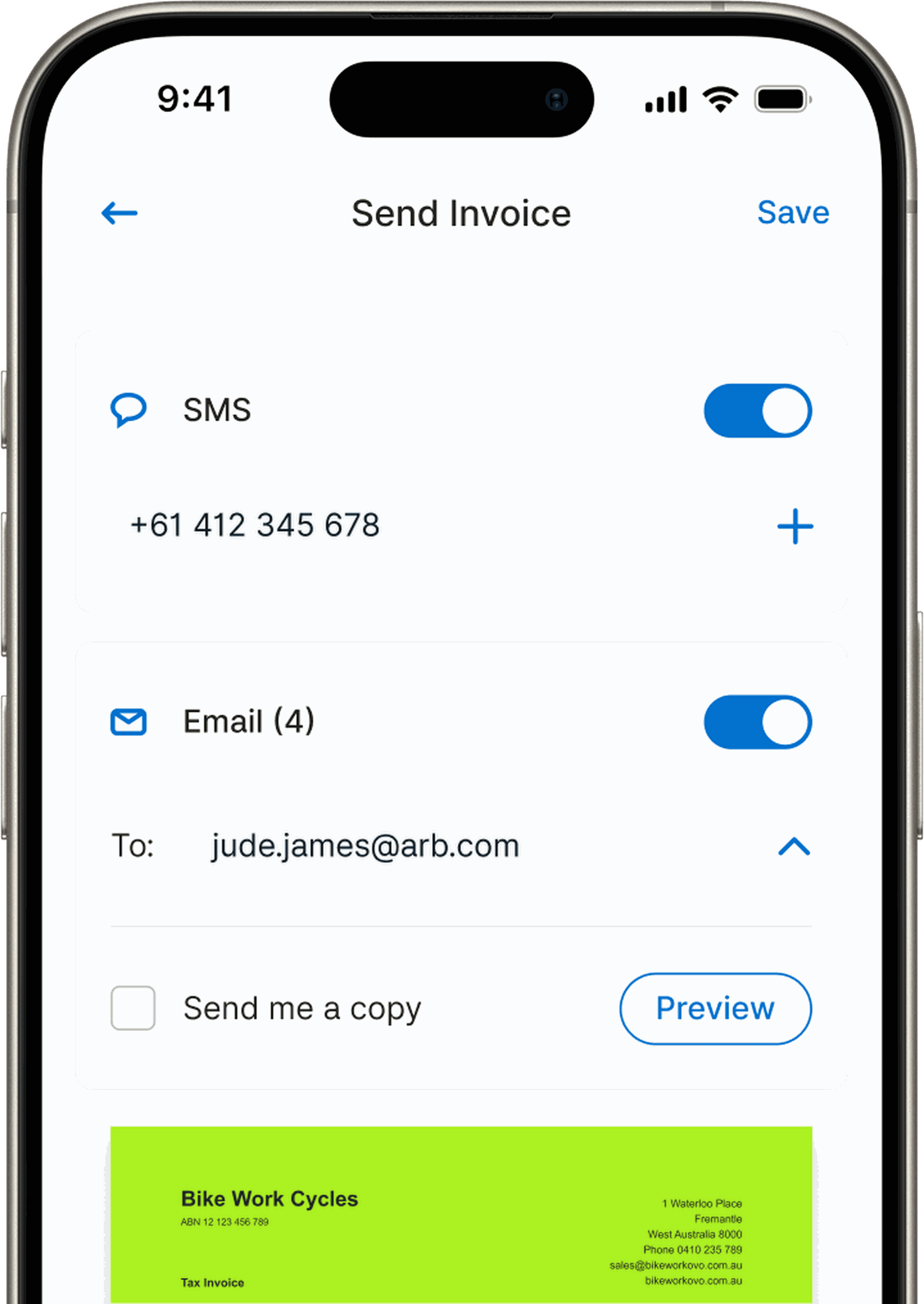 Zeller - Invoice Send Options
