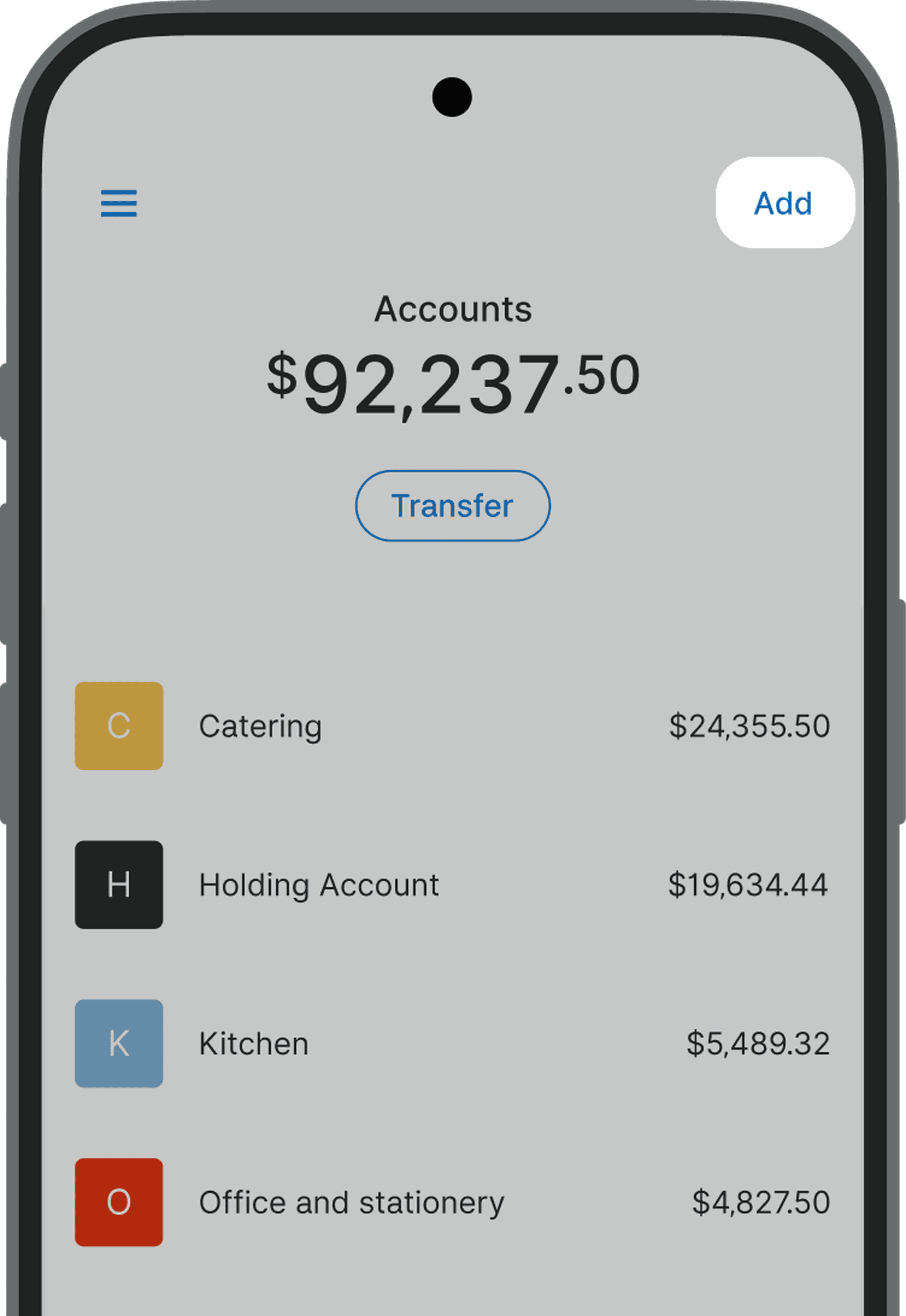Zeller - Transaction Account - Add account