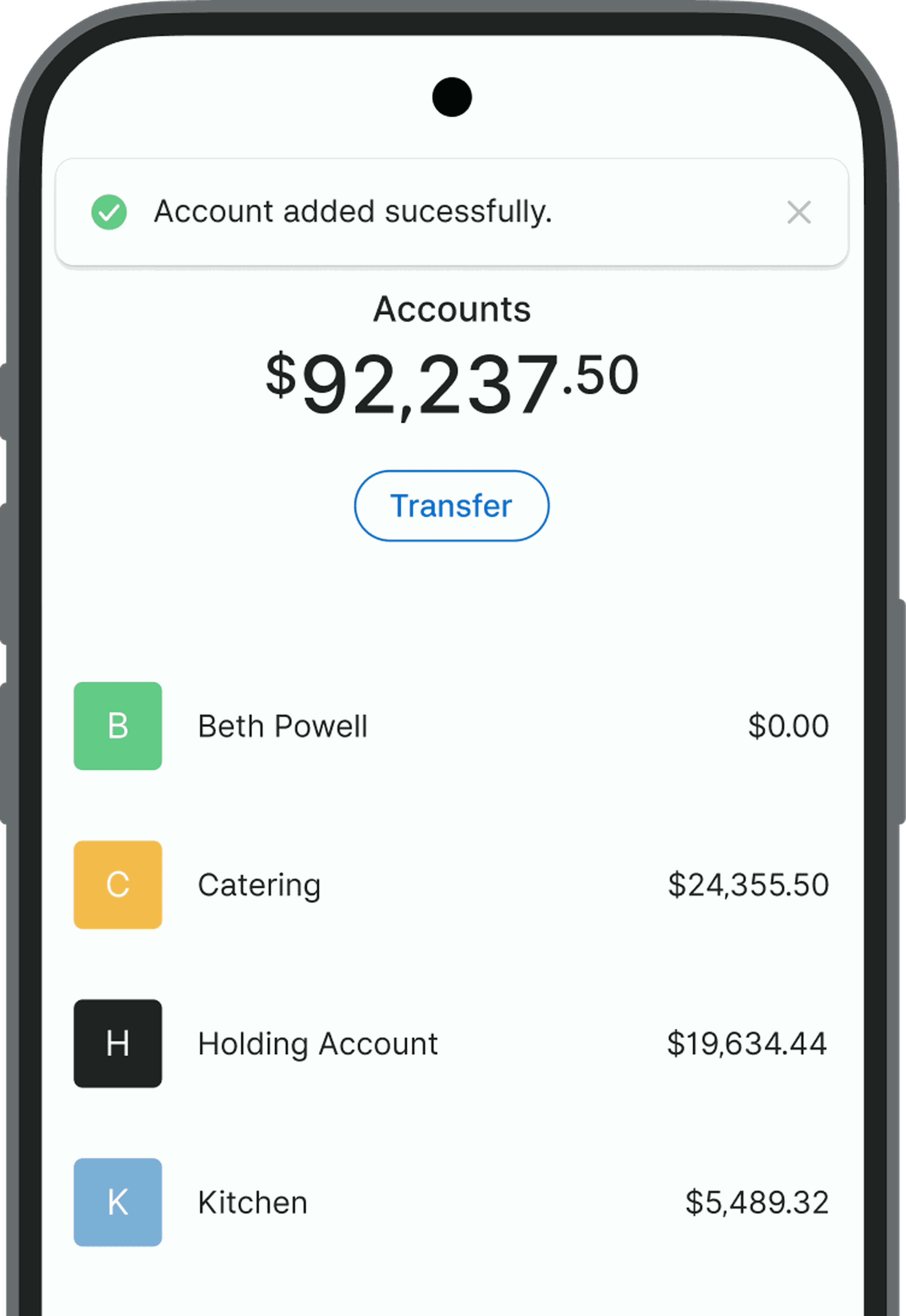 Zeller - Transaction Account - Account created
