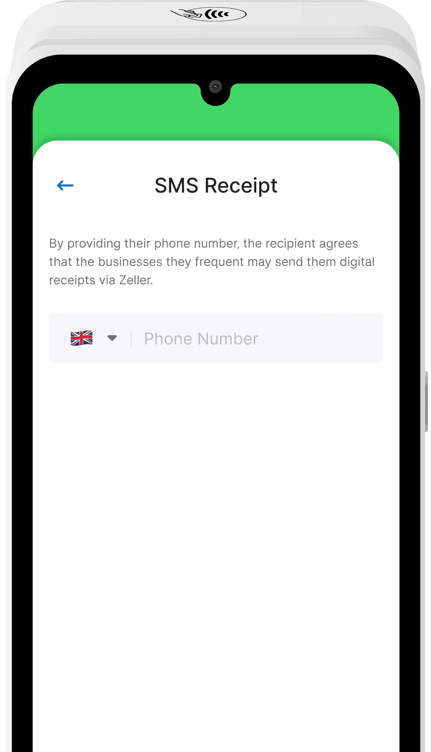 Zeller - Terminal 1x SMS Receipt