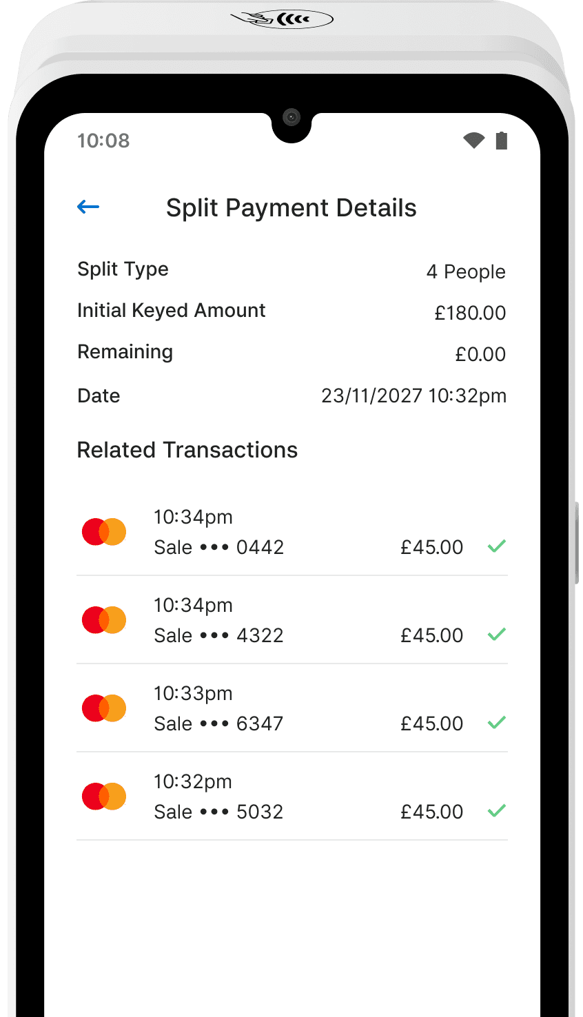 Zeller - Terminal 1x split payment details