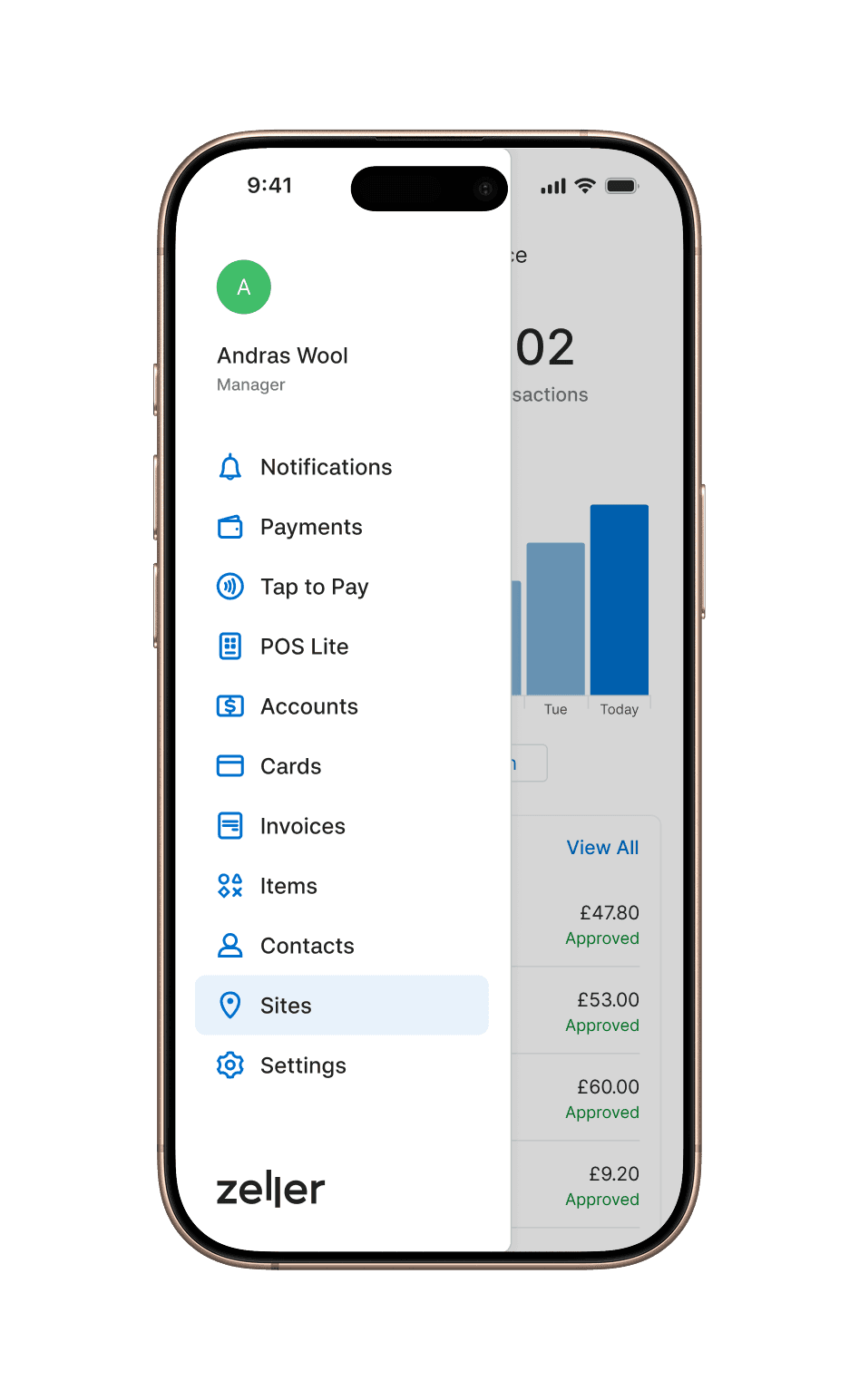 Zeller app site settings