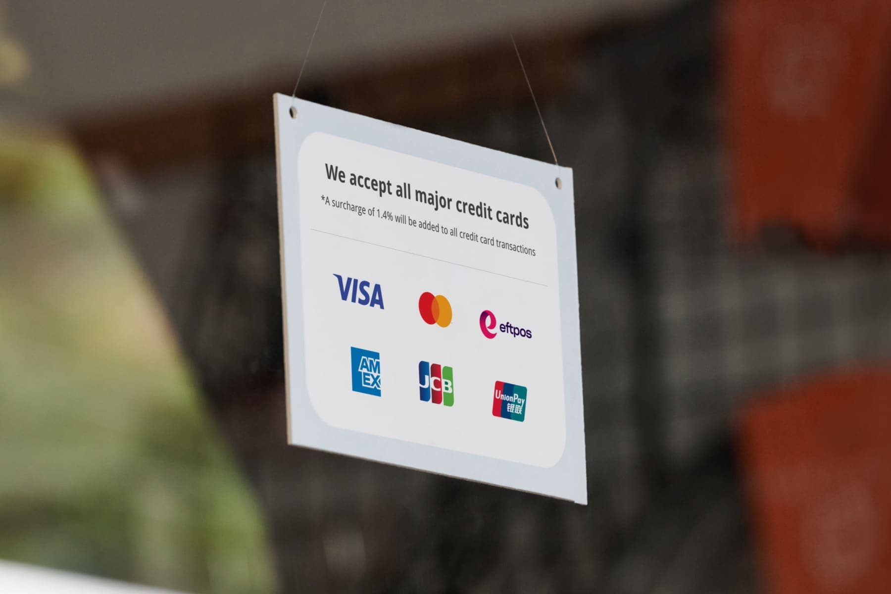 Surcharging sign in store