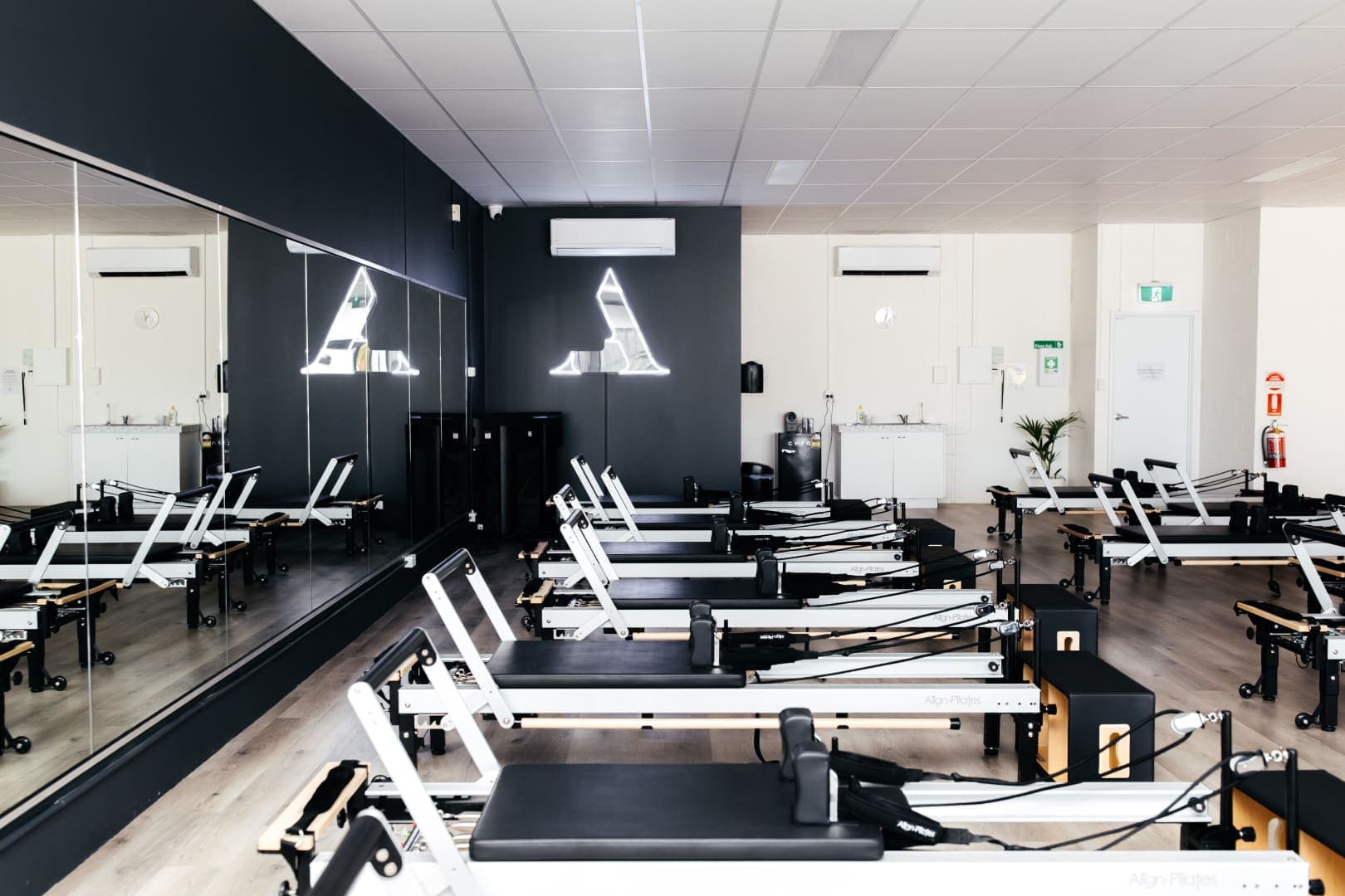 Reformer machines at Awaken Pilates and Yoga