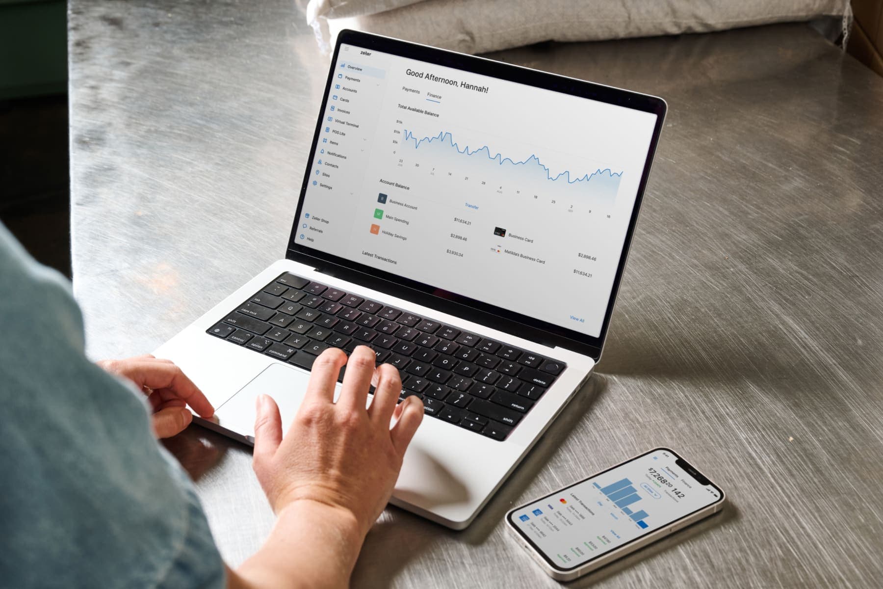 Using Zeller Dashboard on laptop