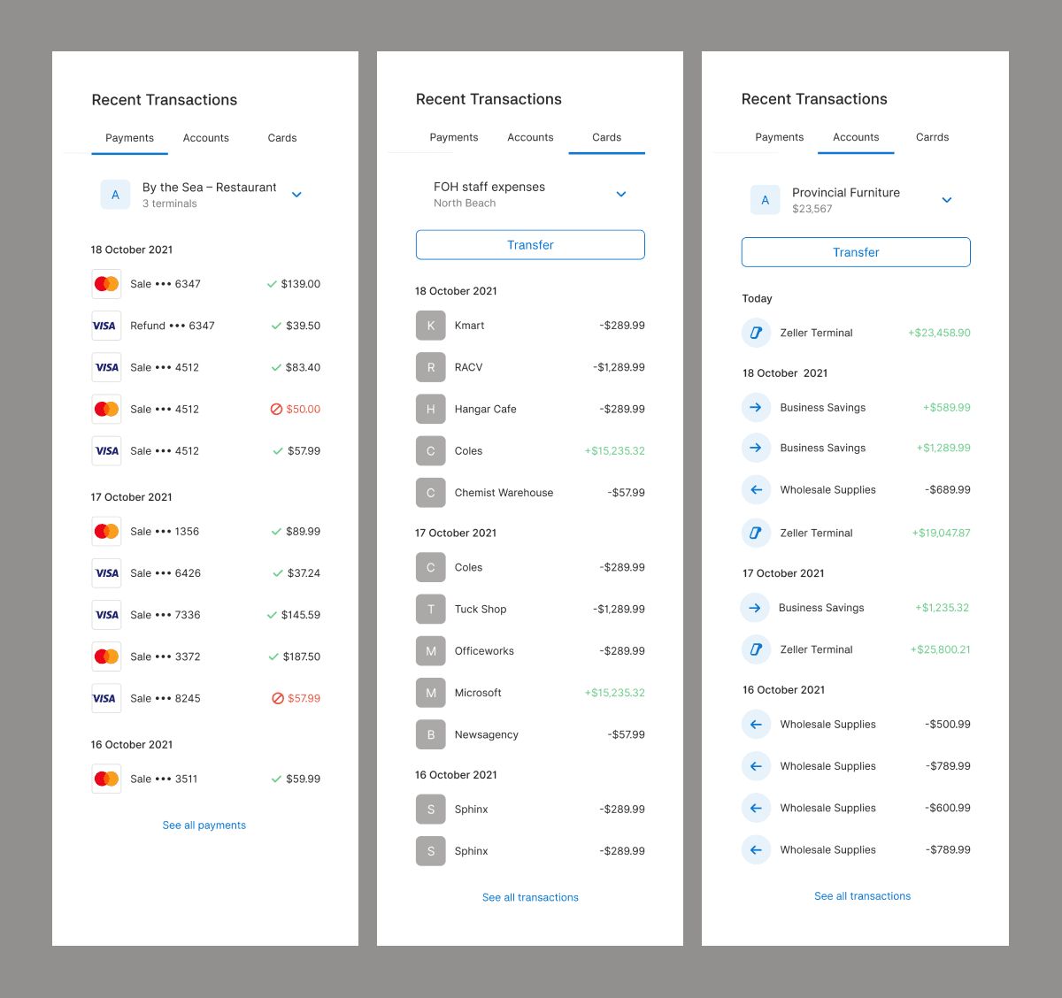 Zeller-dashboard-recent-transactions-on-screen