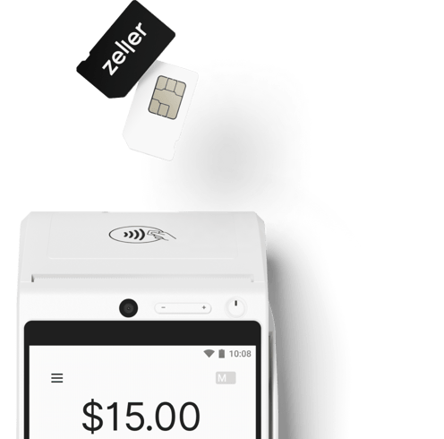 white EFTPOS machine SIM card connection