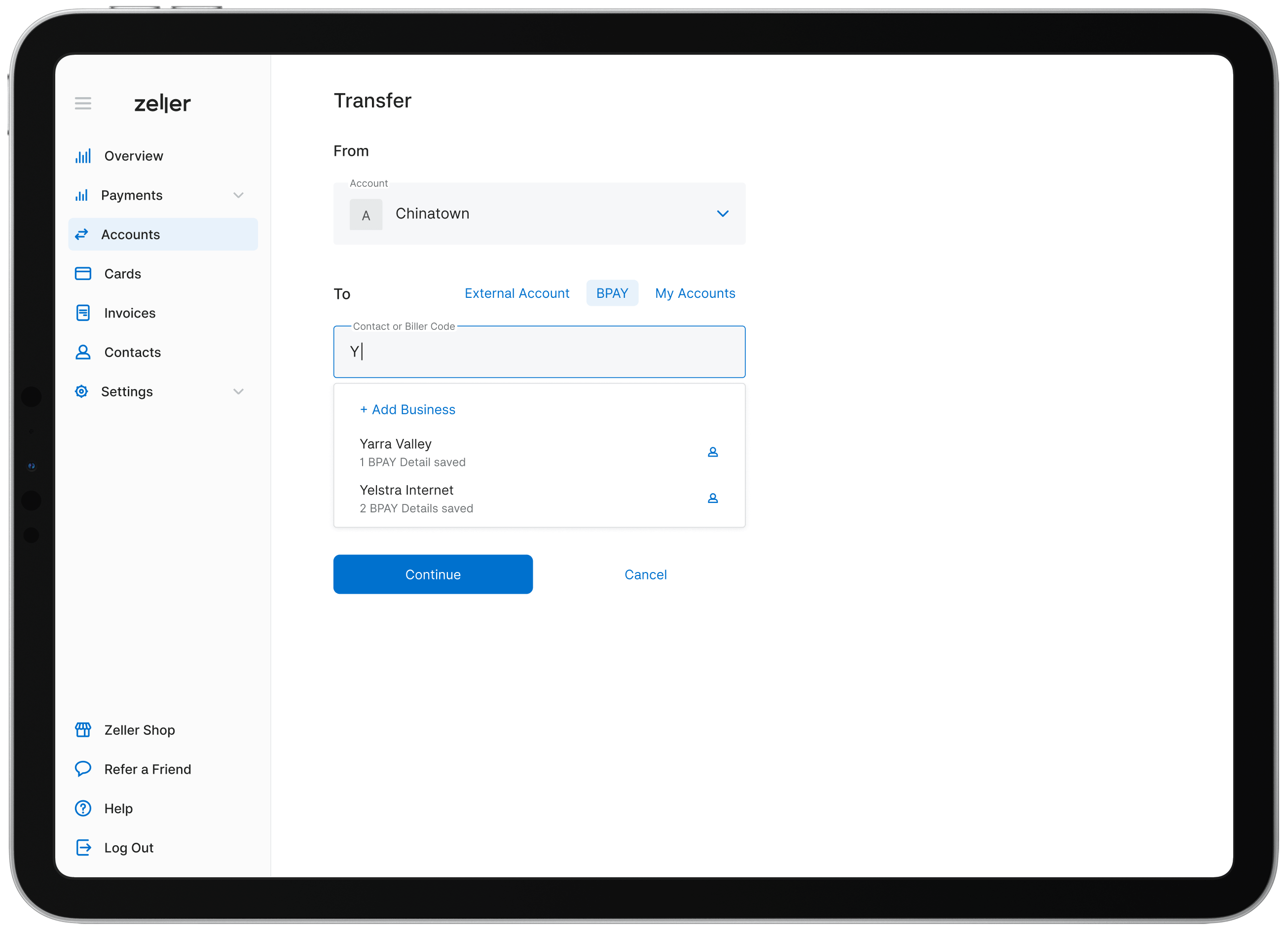 Select a contact