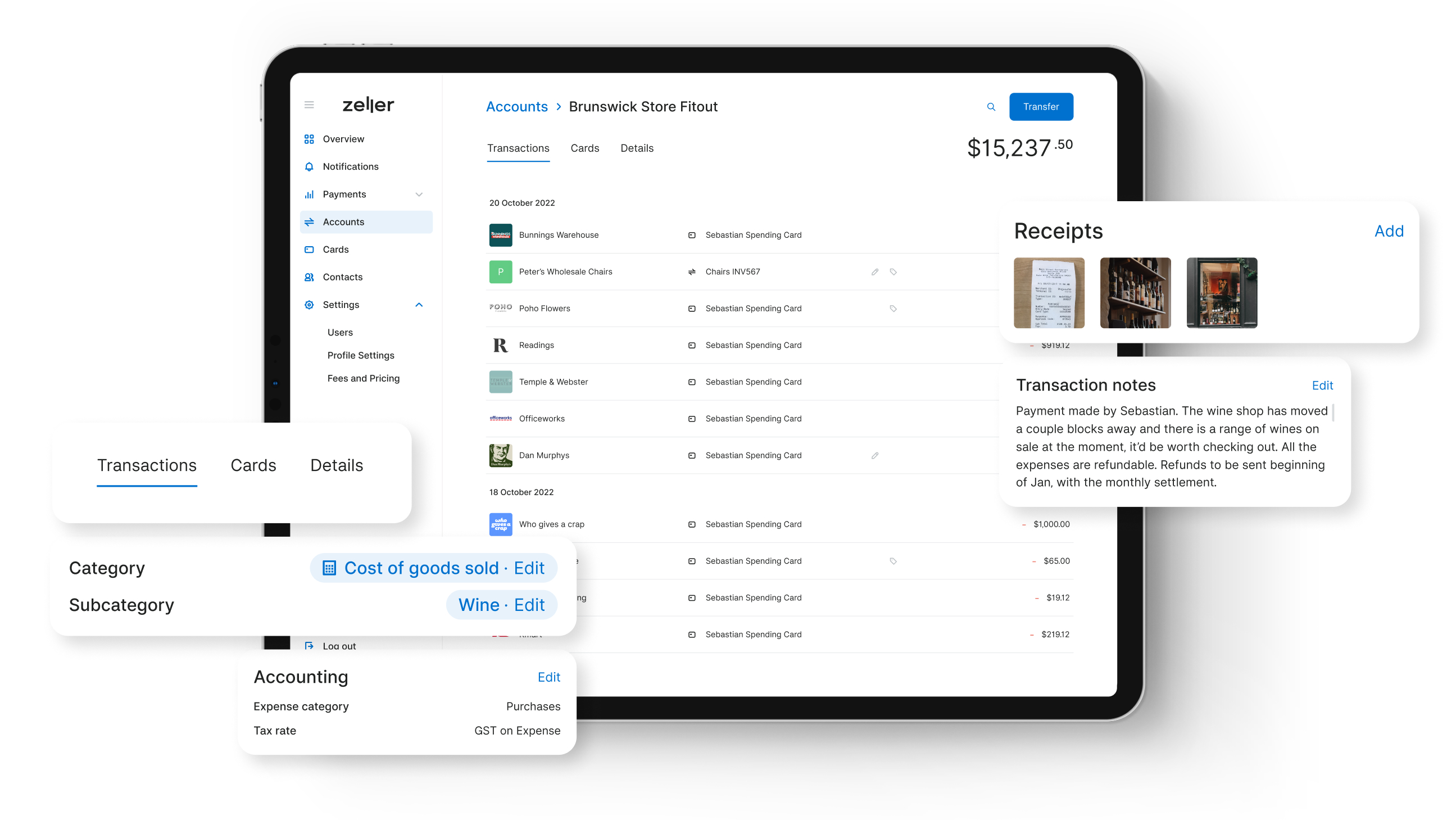 online business merchant account dashboard on the ipad. Manage your business finance using the free merchant account. 