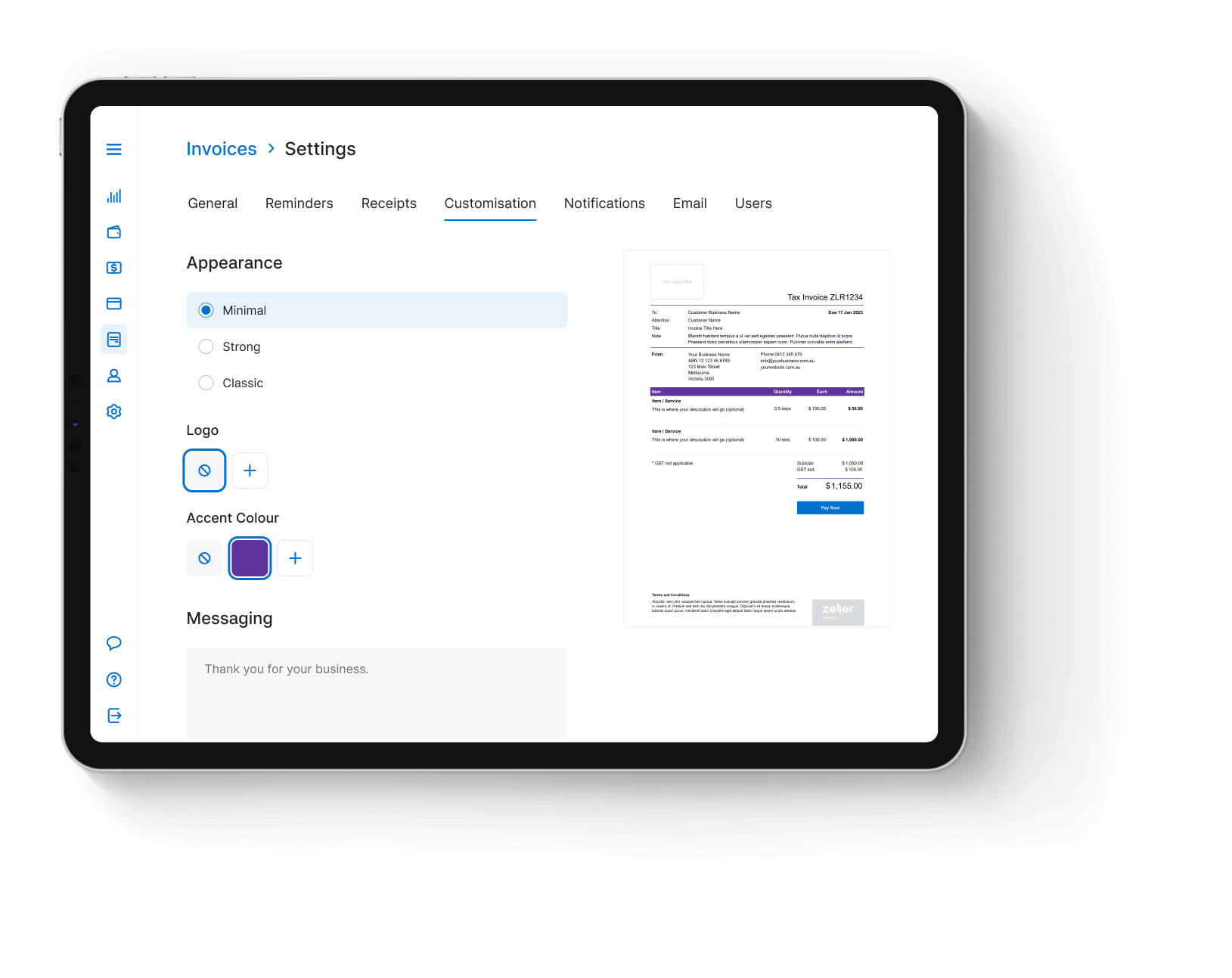 Invoices - Customise your template - v3
