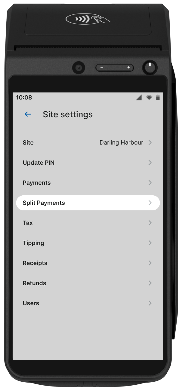 Split Bill - toggle on via settings