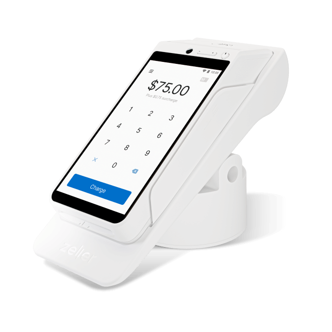 Powered Stand for Zeller Terminal in White (Low)