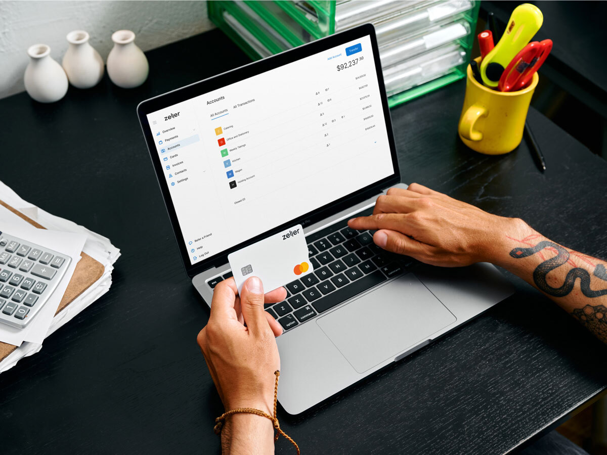 business bank account reporting tool on laptop by Zeller