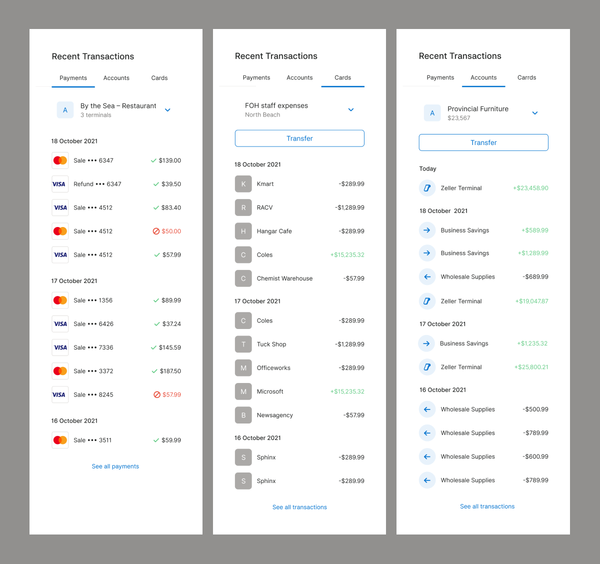 Zeller-dashboard-recent-transactions-on-screen