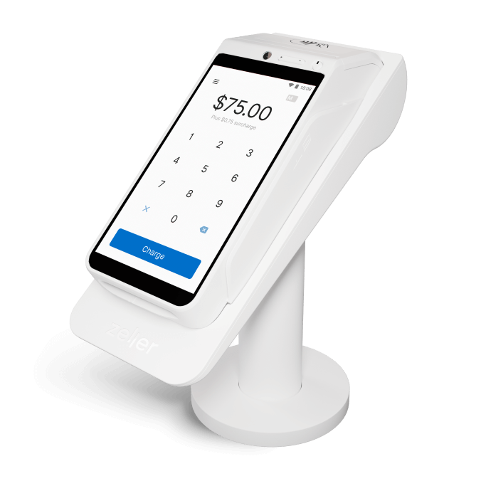 Powered Stand for Zeller Terminal in White (High)